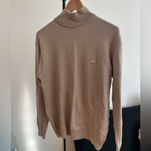 Lacoste Beige Mock Neck Sweater – Classic & Minimal